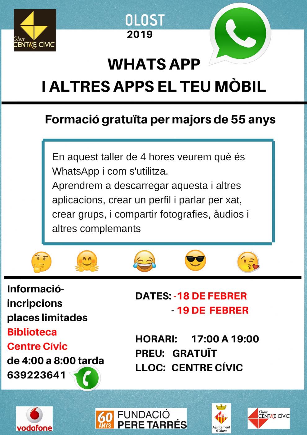 Taller sobre Whatsapp i altres aplps pel teu mòbil